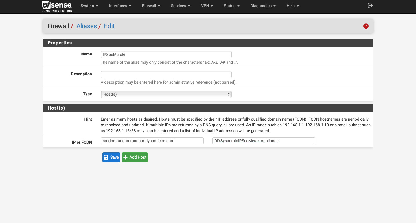 Figure 16. pfSense Firewall Aliases.