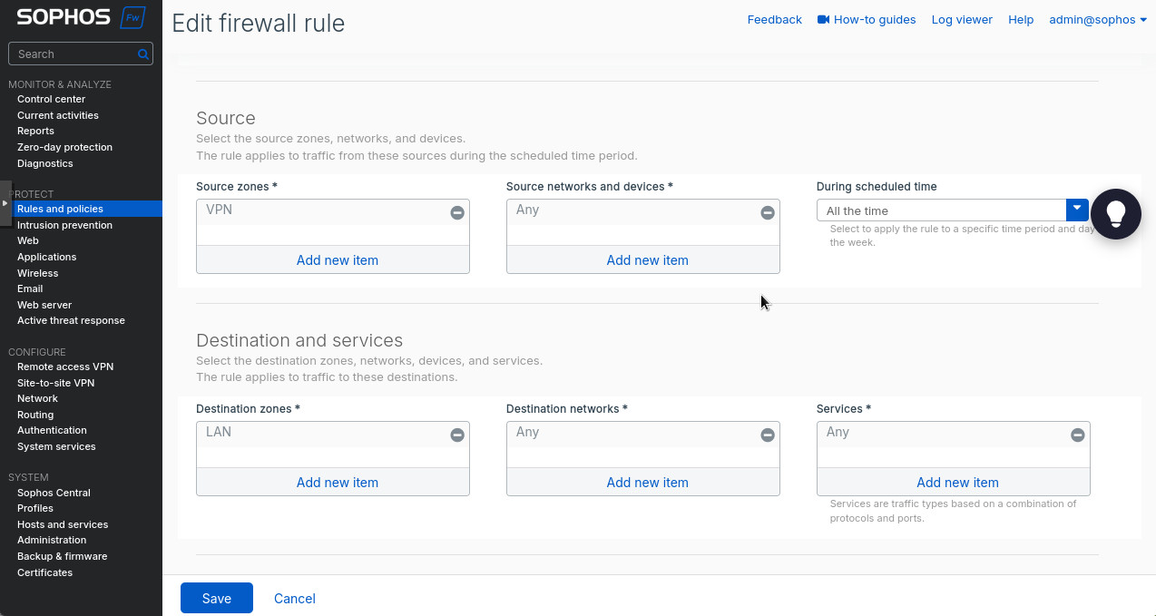 Figure 12. Creating Firewall rule allowing VPN in, continued.